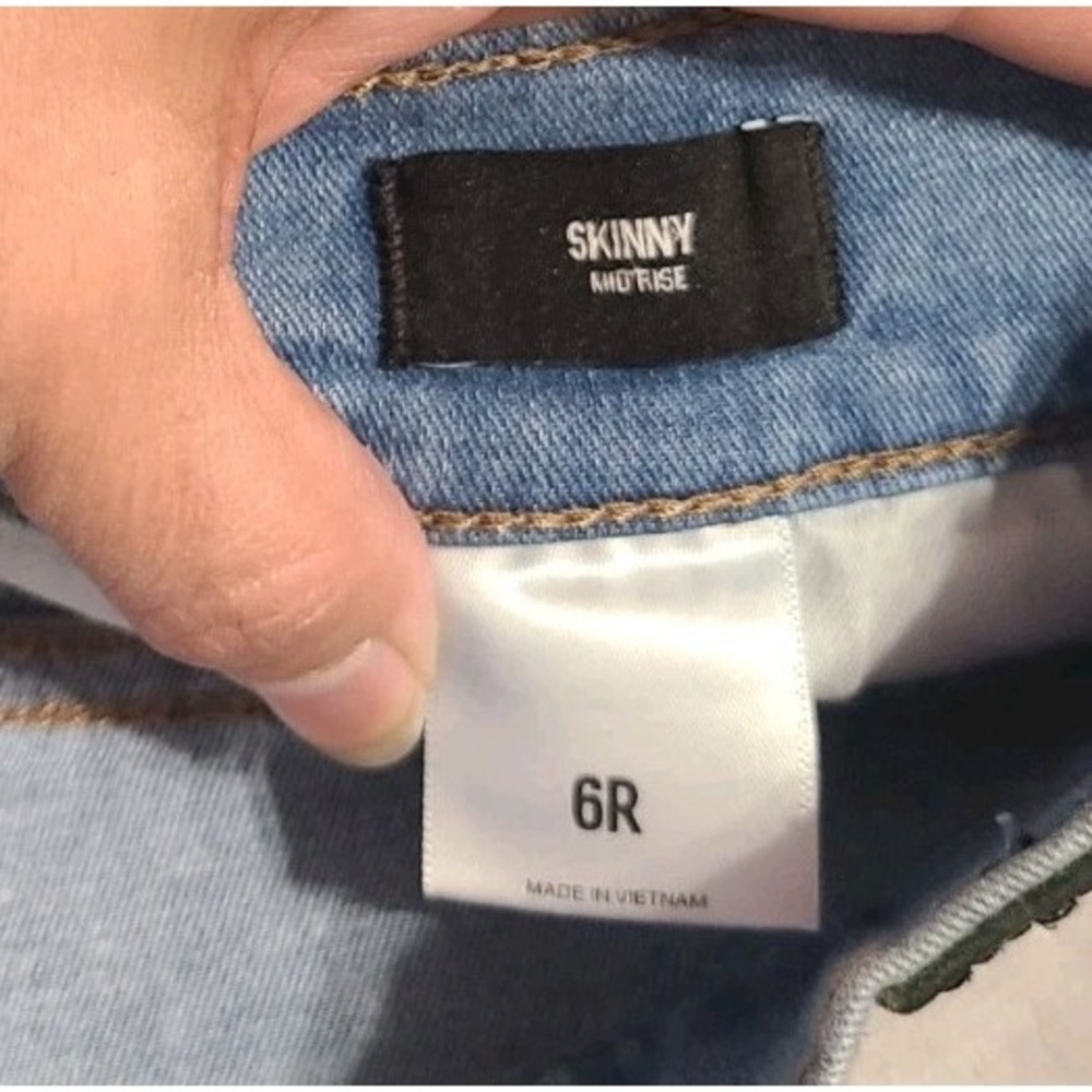 Express Skinny Mid Rise Light Wash Womens Jeans‎ Size 6R Front Seams - Picture 4 of 8